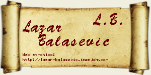 Lazar Balašević vizit kartica